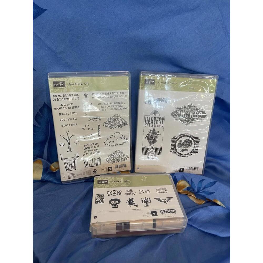 Vintage Stampin' Up! Lot Of 3 Fall Type Stamps. Perfect For Scrapbooking/cards
